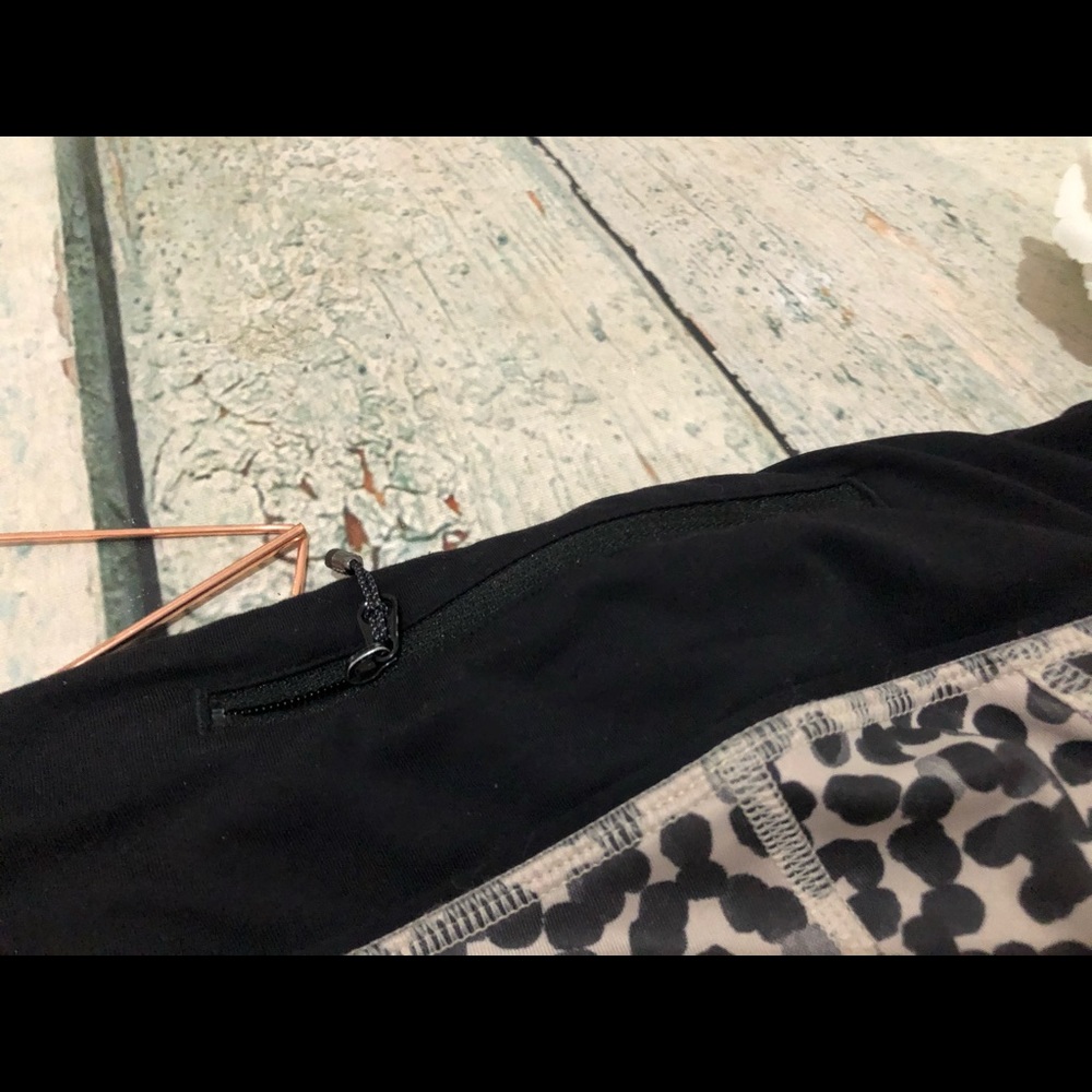 Lululemon 4 pace rival crop ace grain spot leggings brown black active yoga - Picture 8 of 10